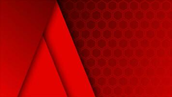 Red color hexagonal shapes background video