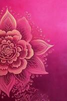 Fuchsia Crayola color background paper texture Rangoli pattern painting. photo