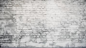 White brick concrete wall, grunge rough cement texture background. photo