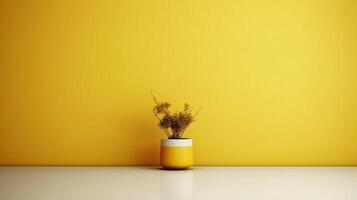 A stunning image of a minimalist yellow, showcasing the magical elegance found in simplicity. photo