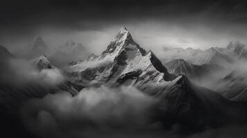 a mount everest, snow and magestic landscape. photo