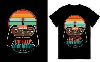 comer dormir juego repetir camiseta vector Arte diseño