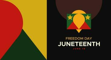 Juneteenth Freedom Day abstract vector illustration. Geometric background shape. Vector banner for ads, social media, card, poster. june 19