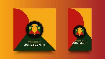 Juneteenth Freedom Day abstract veactor illustration. Geometric social media shape. Vector background for ads, poster, card, banner. june 19