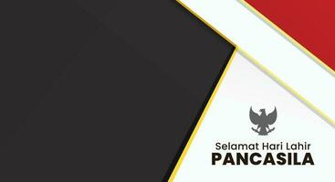 Happy Pancasila Day. Design abstract of background and silhouette of Indonesian Garuda symbol. Selamat Hari Lahir Pancasila means Happy Birthday Pancasila vector