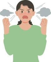 Angry expression woman illustration vector