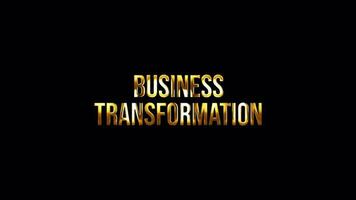 Loop Business Transformation glitch gold text effect background video