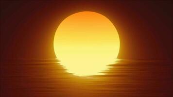 abstrakt Orange Schleifen Sonne Über Wasser und Horizont mit Reflexionen Hintergrund video