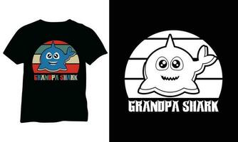 Grandpa Shark T-Shirt pappy Grandpa gift Pappy gift for Grandpa Vector Design