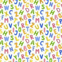 Seamless children's pattern with colorful funny letters. vector illustration background