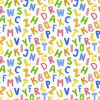 Seamless children's pattern with colorful funny letters. vector illustration background