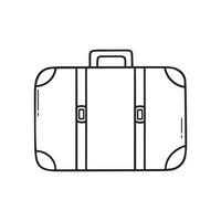 Hand drawn suitcase doodle. Bag for travel in sketch style. Vector illustration isolated on white background.