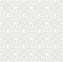 Abstract geometric line seamless white pattern. Arabesque tile texture in asian decor style vector