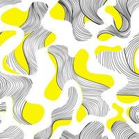 Abstract swirl line seamless pattern with chaotic flowing abstract organic shapes in retro style. Dots, blots and looping lines shapes. Artistic stylish ornamental endless background vector