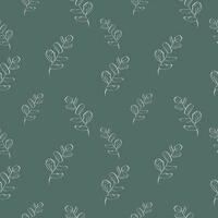 Hand drawn vector seamless pattern with eucalyptus leaves and branches in cute rustic style.