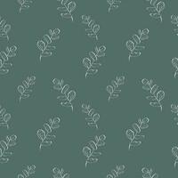 Hand drawn vector seamless pattern with eucalyptus leaves and branches in cute rustic style.