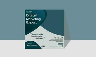 Marketing Strategies live webinar banner invitation and social media post template. vector