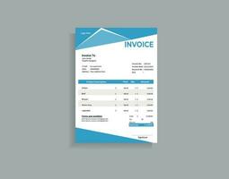 Clean and professional corporate company business invoice template design vector