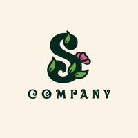 Modern letter S flower logo illustration design vector