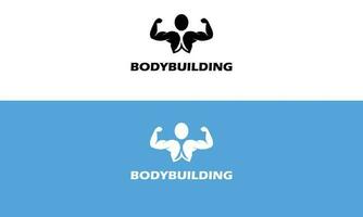 creative iconic body building logo design vector