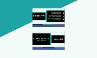 Blue and black modern business card template, simple clean horizontal and vector format