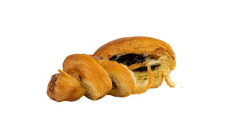 croissant bröd nystas upp fylld med choklad png