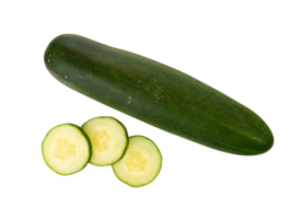 Whole and slice cucumber isolated. Vegetable design element png