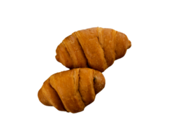 dois saboroso croissant pão isolado elemento png