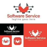 Simple software service logo. Creative concept,software related. Minimalistic Vector Illustration. Modern logotype.