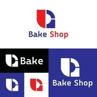 Bake Shop Vector Logo.Unique  Bakery Logo. Black and White.Modern Blue Color.Minimal Logo Design.