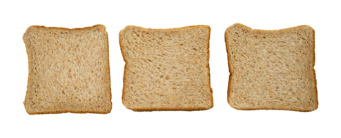 Three slice bread in flat lay png