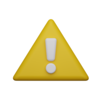 amarelo Perigo Atenção triângulo 3d ícone alerta. png