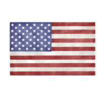 Fourth of July flag watercolor illustration png