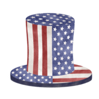 Fourth of July hat watercolor illustration png