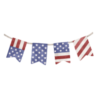 Fourth of July banner watercolor illustration png