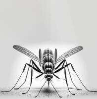 Insect mosquito close-up, macro entomology. . photo