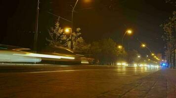 Zeitraffer von Nacht Prag Straßen Aussicht video