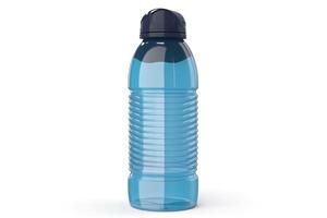 Deportes ergonómico capacidad agua botella de cerca, aislar blanco antecedentes. ai generado. foto