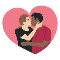 Gay coulpe falling in love vector