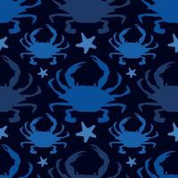 Blue crab seamless pattern vector