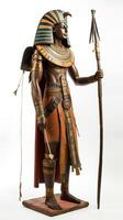 Warrior, Egyptian ancient soldier in armor. White background, isolate. . photo