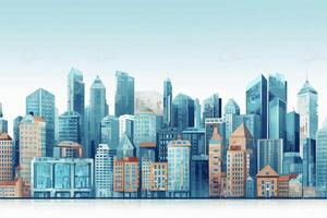 City, background, flat design, horizontal composition, architecture. photo