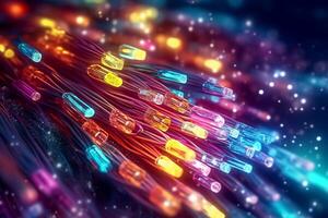 fibra óptico cable Internet conexión. ai generativo foto