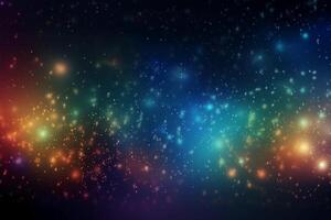 A blurred star light, aurora sky abstract background with bokeh glow, Illustration. photo