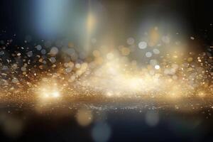 A blurred gold light, silver light abstract background with bokeh glow, Illustration. photo
