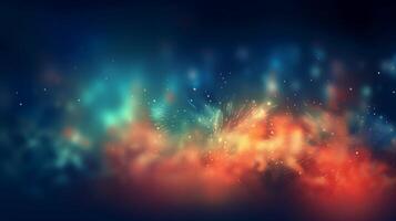 A blurred independense day, divine sky abstract background with bokeh glow, Illustration, photo