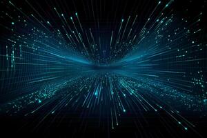 big data, internet network, digital technology with binary computer code on virtual screen, illustration. photo