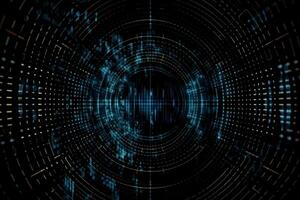 big data, internet network, digital technology with binary computer code on virtual screen, illustration. photo