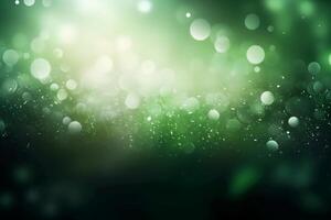 A blurred white light, green light abstract background with bokeh glow, Illustration. photo