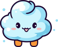 kawaii nube rostro, adorable emoción icono para niños decoración png